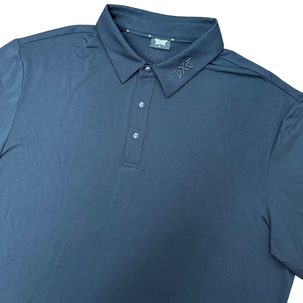 PXG Tour Modal Polo Men XL Black Short Sleeve Golf Shirt Stretch MT24ATP1-12C